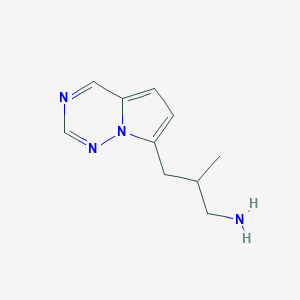 molecular formula C10H14N4 B13012070 2-Methyl-3-(pyrrolo[2,1-f][1,2,4]triazin-7-yl)propan-1-amine 