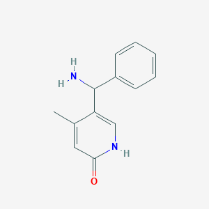 molecular formula C13H14N2O B13012117 5-(Amino(phenyl)methyl)-4-methylpyridin-2-ol 