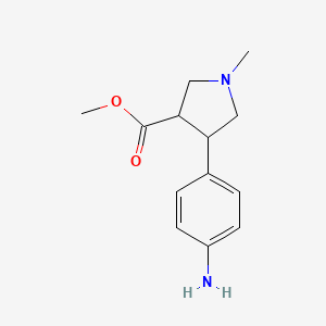 molecular formula C13H18N2O2 B13012151 Methyl 4-(4-aminophenyl)-1-methylpyrrolidine-3-carboxylate 