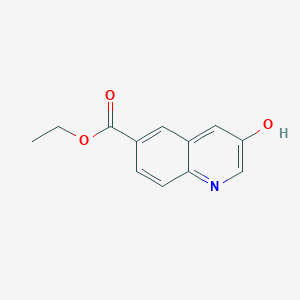 molecular formula C12H11NO3 B13012174 Ethyl 3-hydroxyquinoline-6-carboxylate 