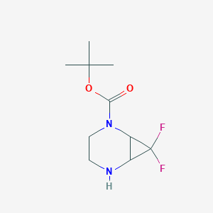 molecular formula C10H16F2N2O2 B13012223 Tert-butyl 7,7-difluoro-2,5-diazabicyclo[4.1.0]heptane-2-carboxylate 