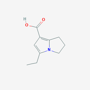 molecular formula C10H13NO2 B13012292 5-Ethyl-2,3-dihydro-1H-pyrrolizine-7-carboxylic acid 