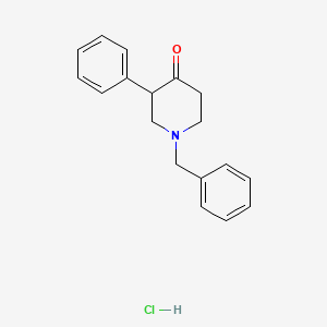 molecular formula C18H20ClNO B13012327 1-Benzyl-3-phenylpiperidin-4-one hydrochloride 