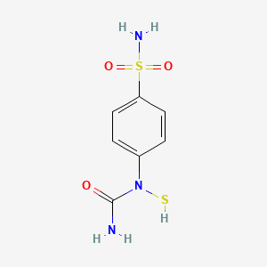 molecular formula C7H9N3O3S2 B13012464 4-(1-Mercaptoureido)benzenesulfonamide 