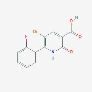 molecular formula C12H7BrFNO3 B13012502 5-Bromo-6-(2-fluorophenyl)-2-oxo-1,2-dihydropyridine-3-carboxylic acid 