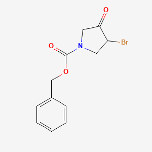 molecular formula C12H12BrNO3 B13012509 Benzyl 3-bromo-4-oxopyrrolidine-1-carboxylate 