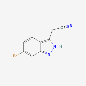 molecular formula C9H6BrN3 B13012515 2-(6-Bromo-1H-indazol-3-YL)acetonitrile 