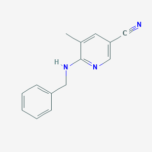 molecular formula C14H13N3 B13012524 6-(Benzylamino)-5-methylnicotinonitrile 