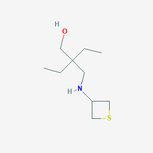 molecular formula C10H21NOS B13012574 2-Ethyl-2-((thietan-3-ylamino)methyl)butan-1-ol 