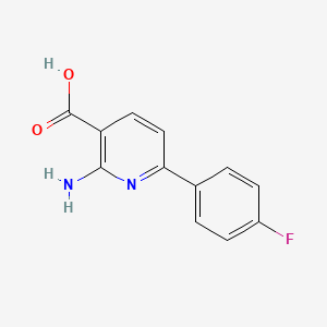 molecular formula C12H9FN2O2 B13012594 2-Amino-6-(4-fluorophenyl)nicotinic acid 