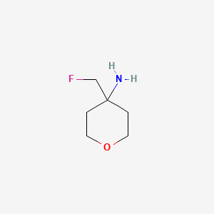 molecular formula C6H12FNO B13012667 4-(Fluoromethyl)tetrahydro-2H-pyran-4-amine 