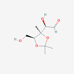 molecular formula C9H16O5 B13012694 (2R)-2-hydroxy-2-[(4R,5S)-5-(hydroxymethyl)-2,2,4-trimethyl-1,3-dioxolan-4-yl]acetaldehyde 