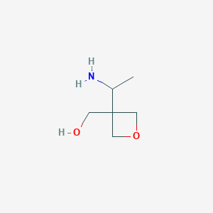 molecular formula C6H13NO2 B13012780 3-Oxetanemethanol, 3-(1-aminoethyl)- 