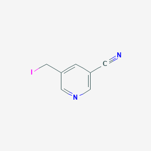 molecular formula C7H5IN2 B13012782 5-(Iodomethyl)nicotinonitrile 