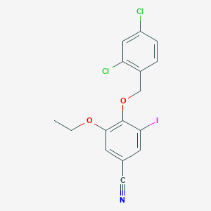 molecular formula C16H12Cl2INO2 B13012818 4-((2,4-Dichlorobenzyl)oxy)-3-ethoxy-5-iodobenzonitrile 