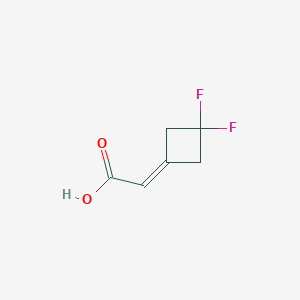 molecular formula C6H6F2O2 B13012838 2-(3,3-Difluorocyclobutylidene)acetic acid 