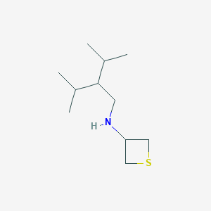 molecular formula C11H23NS B13012879 N-(2-Isopropyl-3-methylbutyl)thietan-3-amine 