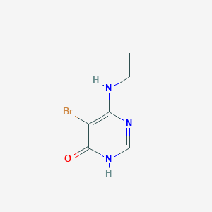 molecular formula C6H8BrN3O B13012887 5-Bromo-6-(ethylamino)pyrimidin-4(3H)-one 