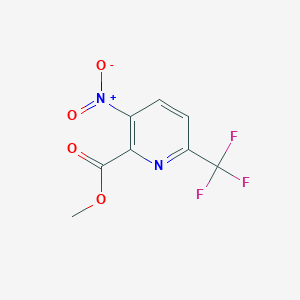 molecular formula C8H5F3N2O4 B13012916 Methyl3-nitro-6-(trifluoromethyl)picolinate 