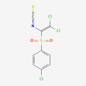 molecular formula C9H4Cl3NO2S2 B1301301 1-Chloro-4-((2,2-dichloro-1-isothiocyanatovinyl)sulfonyl)benzene 
