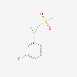 molecular formula C10H11FO2S B13013094 1-Fluoro-3-(2-(methylsulfonyl)cyclopropyl)benzene 