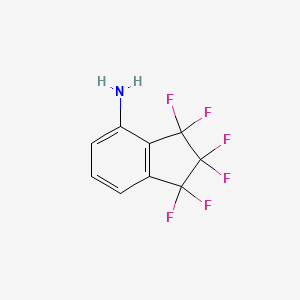 molecular formula C9H5F6N B13013122 1,1,2,2,3,3-Hexafluoro-2,3-dihydro-1H-inden-4-amine CAS No. 63002-46-0