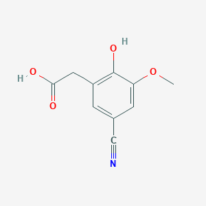 molecular formula C10H9NO4 B13013139 2-(5-Cyano-2-hydroxy-3-methoxyphenyl)acetic acid 