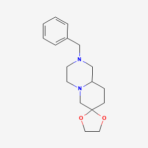 molecular formula C17H24N2O2 B13013159 2-Benzylhexahydro-2H,6H-spiro[pyrido[1,2-a]pyrazine-7,2'-[1,3]dioxolane] 