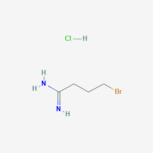 molecular formula C4H10BrClN2 B13013165 4-Bromobutanimidamidehydrochloride 