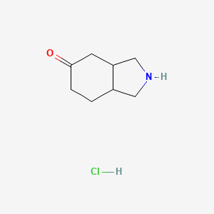 molecular formula C8H14ClNO B13013175 octahydro-1H-isoindol-5-one hydrochloride 