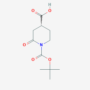 molecular formula C11H17NO5 B13013197 (R)-1-(tert-Butoxycarbonyl)-2-oxopiperidine-4-carboxylicacid 