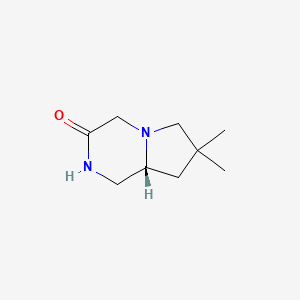 molecular formula C9H16N2O B13013198 (R)-7,7-Dimethylhexahydropyrrolo[1,2-a]pyrazin-3(4H)-one 