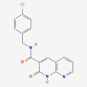 molecular formula C16H12ClN3O2 B13013241 N-(4-Chlorobenzyl)-2-oxo-1,2-dihydro-1,8-naphthyridine-3-carboxamide 