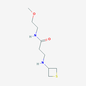 molecular formula C9H18N2O2S B13013306 N-(2-Methoxyethyl)-3-(thietan-3-ylamino)propanamide 