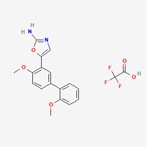 molecular formula C19H17F3N2O5 B13013328 5-(2',4-Dimethoxy-[1,1'-biphenyl]-3-yl)oxazol-2-amine 2,2,2-trifluoroacetate 