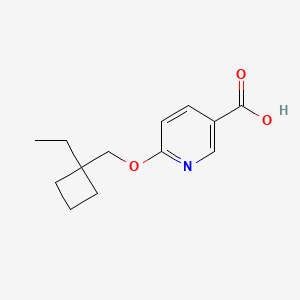 molecular formula C13H17NO3 B13013349 6-((1-Ethylcyclobutyl)methoxy)nicotinic acid 