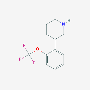 molecular formula C12H14F3NO B13013351 3-(2-(Trifluoromethoxy)phenyl)piperidine 