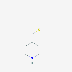 molecular formula C10H21NS B13013382 4-((tert-Butylthio)methyl)piperidine 