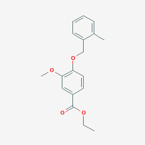 molecular formula C18H20O4 B13013427 Ethyl 3-methoxy-4-((2-methylbenzyl)oxy)benzoate 