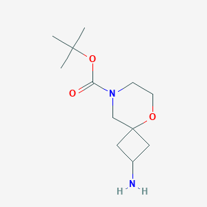 molecular formula C12H22N2O3 B13013459 Tert-butyl 2-amino-5-oxa-8-azaspiro[3.5]nonane-8-carboxylate 