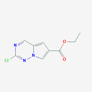 molecular formula C9H8ClN3O2 B13013464 Ethyl 2-chloropyrrolo[2,1-f][1,2,4]triazine-6-carboxylate 