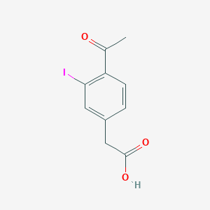 molecular formula C10H9IO3 B13013485 2-(4-Acetyl-3-iodophenyl)acetic acid 