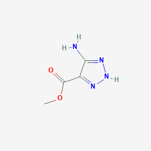 molecular formula C4H6N4O2 B13013502 Methyl 4-amino-2H-1,2,3-triazole-5-carboxylate 