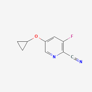 molecular formula C9H7FN2O B13013584 5-Cyclopropoxy-3-fluoropicolinonitrile 