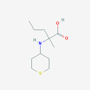 molecular formula C11H21NO2S B13013654 2-Methyl-2-((tetrahydro-2H-thiopyran-4-yl)amino)pentanoic acid 