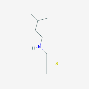 molecular formula C10H21NS B13013662 N-Isopentyl-2,2-dimethylthietan-3-amine 