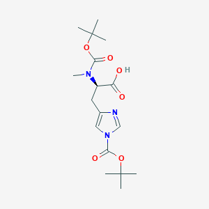 molecular formula C17H27N3O6 B13013671 Boc-N-Me-D-His(Boc)-OH 