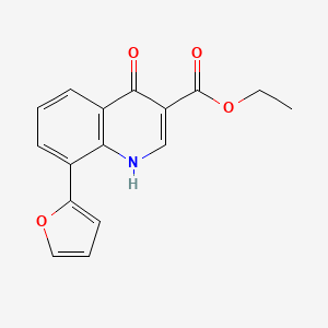 molecular formula C16H13NO4 B13013692 Ethyl 8-(furan-2-yl)-4-oxo-1,4-dihydroquinoline-3-carboxylate 