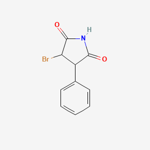 molecular formula C10H8BrNO2 B13013695 3-Bromo-4-phenylpyrrolidine-2,5-dione 