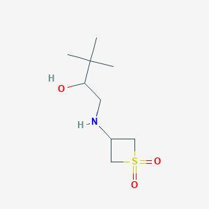 molecular formula C9H19NO3S B13013831 3-((2-Hydroxy-3,3-dimethylbutyl)amino)thietane 1,1-dioxide 